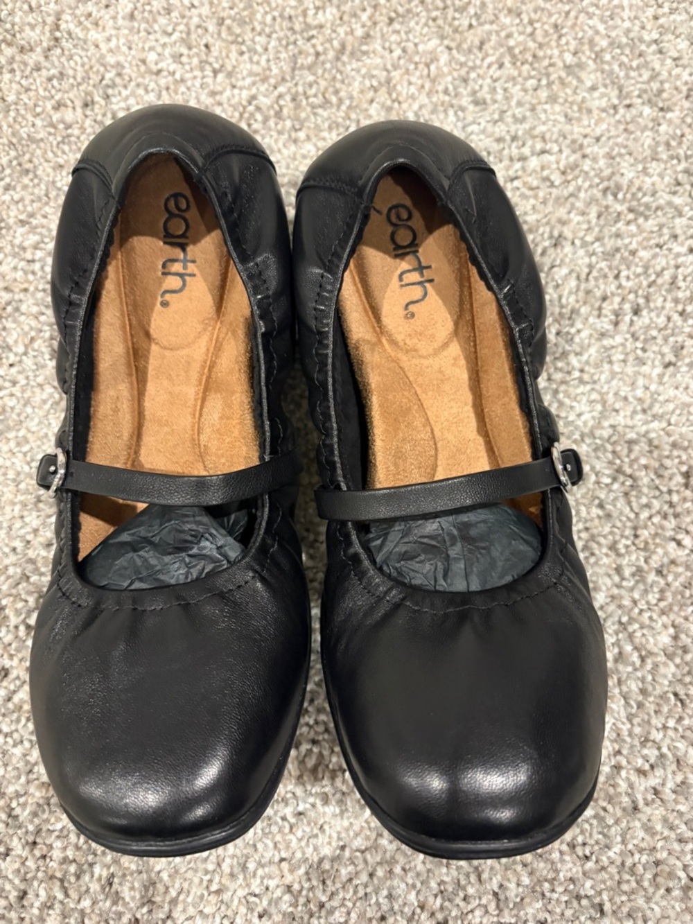 Earth ‘Korvino’ Mary Jane Casual Black Leather Arch Support Flat Shoe 8.5 wide - Picture 8 of 12